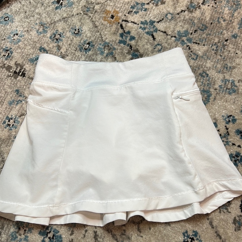 Girls white tennis skirt